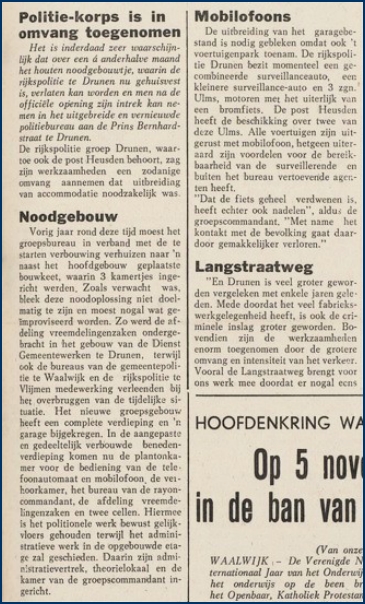 GRP Drunen Groeps  en Rayonbureau Prins Bernhardstraat 9 te Drunen krant Ballegooijen 2b bw (7V)