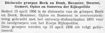 RPGRP Beek en Donk Dislocatie 1956