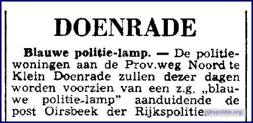 1954-09-04 blauwe politielamp voor post - limb dagblad (V)