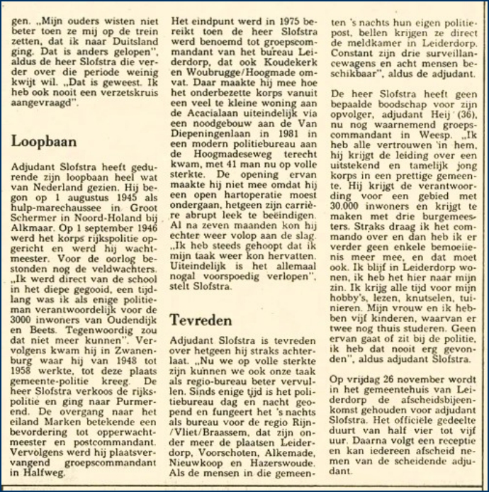 GRP Leidsedam Leidse Courant Slofstra afscheid bw3 (7V)