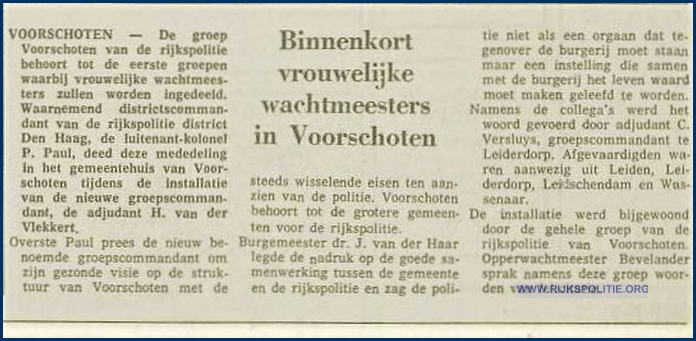 RGG Voorschote Krant Voorschoten   eerste vrouwen.Snijders bw(7V)
