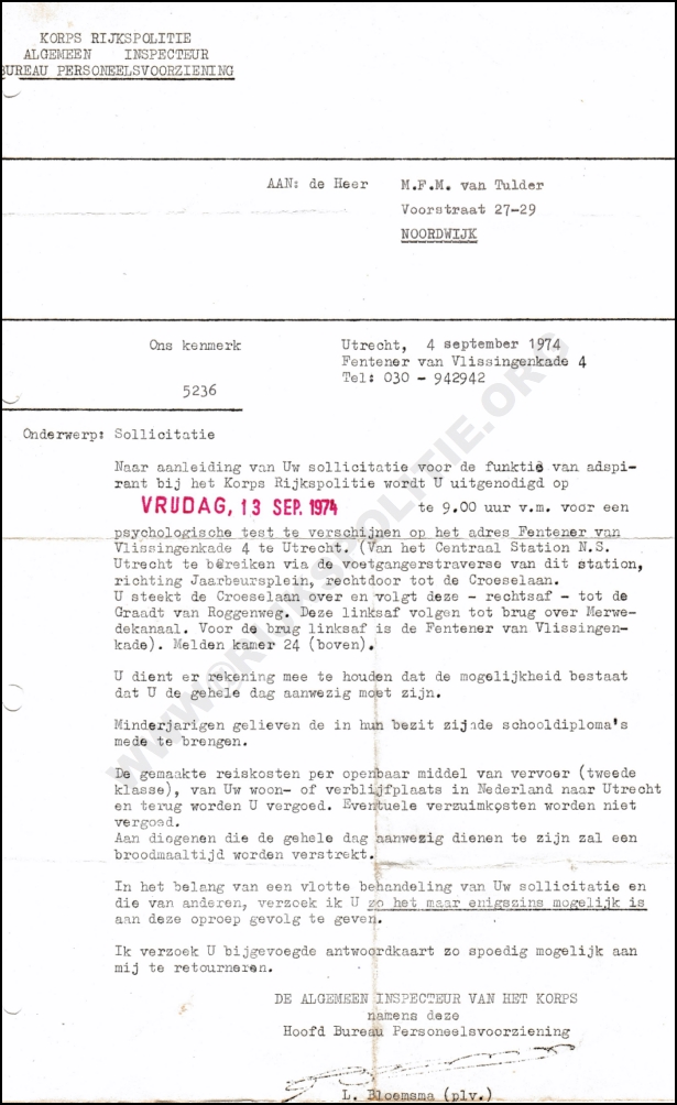 OPLS Harlingen 1974 09 04 HT Tulder uitnodiging voor psycholoigische test bw(WM) (7V)