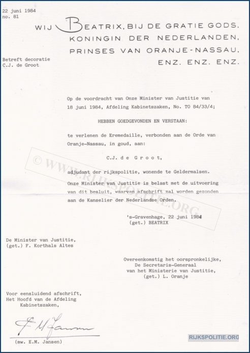 VKS Bilthoven documenten archief de Groot 11 afscheid bw (7V)